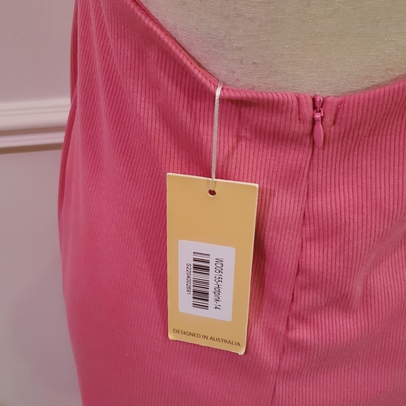 Who I Am Pink Tube Dress with Side Split and Back Cutout, Size 14, NWT - Picture 16 of 16